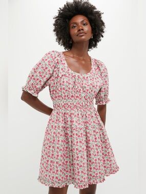 Tuckernuck HYACINTH HOUSE Red Dahlia Floral Dorothy Mini Dress size small NWT
